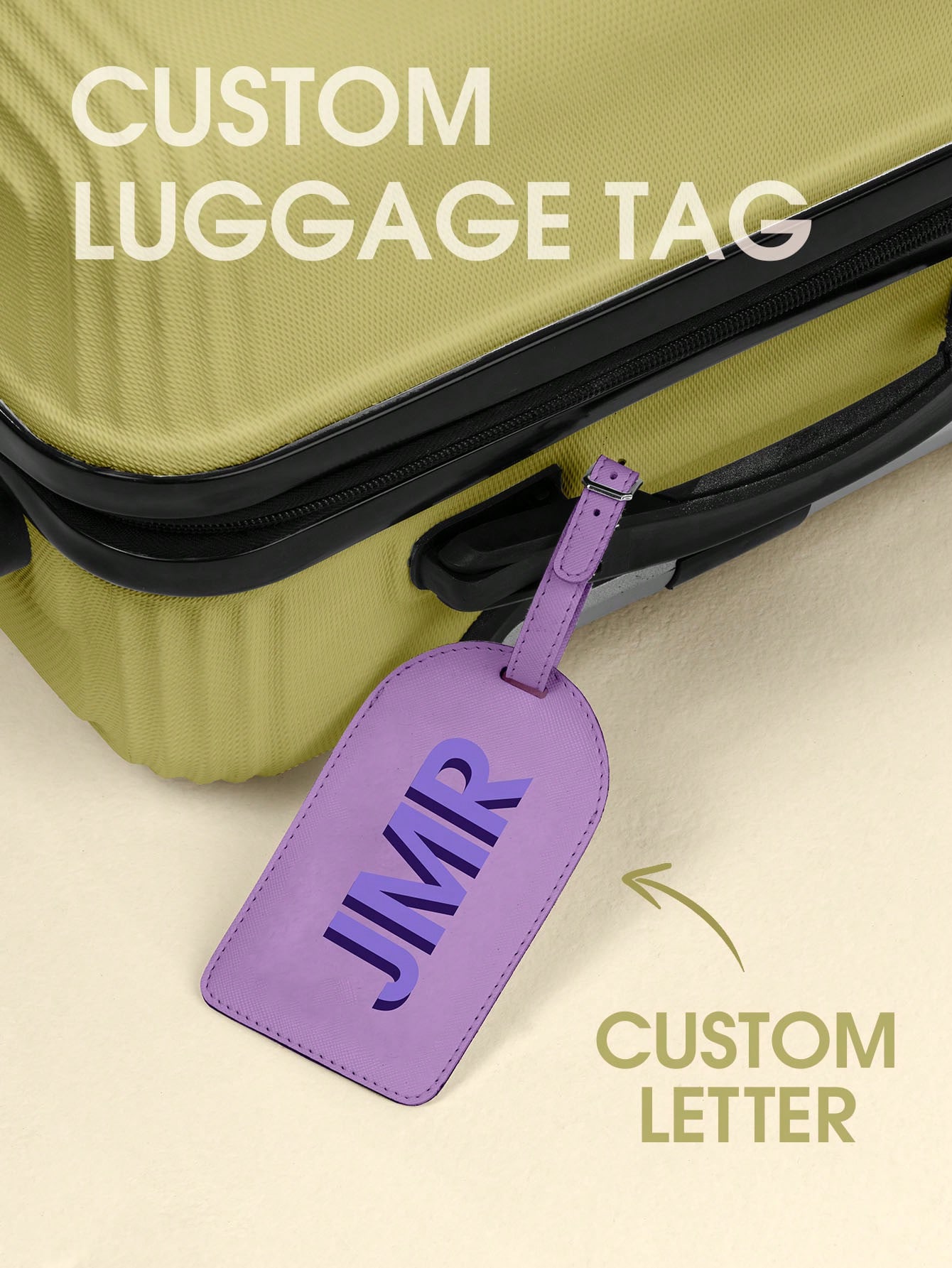 Leather Briefcase - Etiqueta de Bagagem Personalizada com Iniciais,