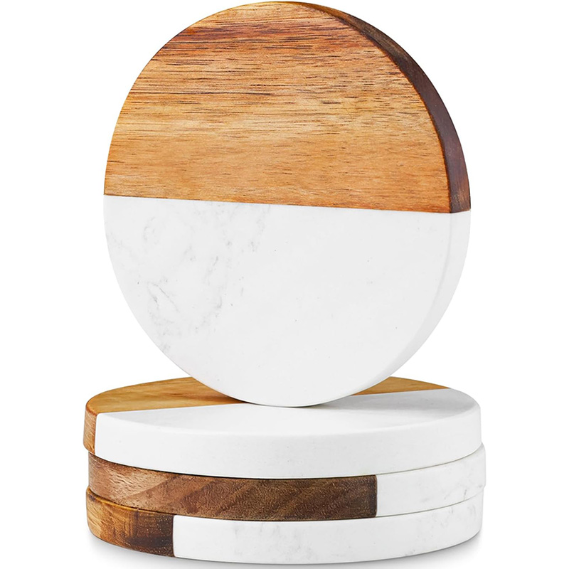 Marble Coaster Set - Conjunto de 4 Porta-Copos de Mármore