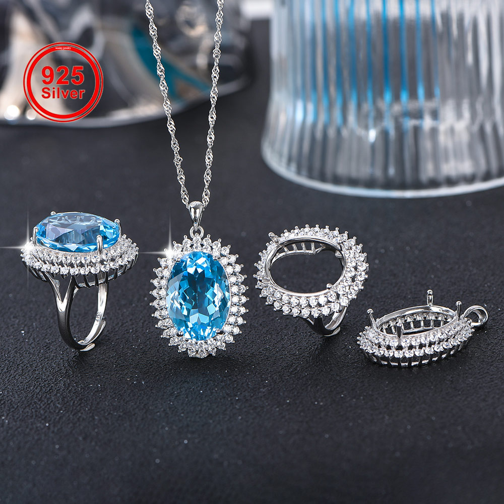 Luxury Gift Set - 13x18mm s925 anel de prata esterlina