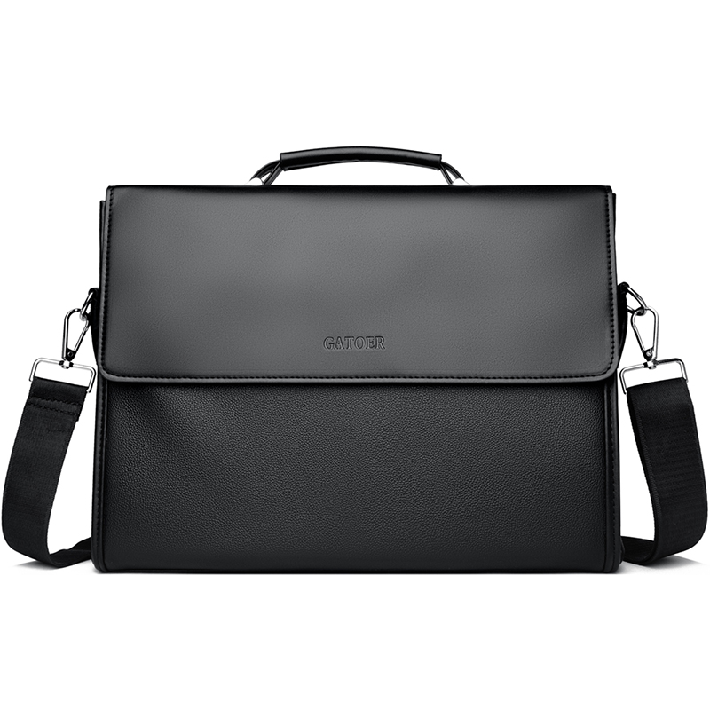 Leather Briefcase - Bolsa de Ombro Casual para Homens,