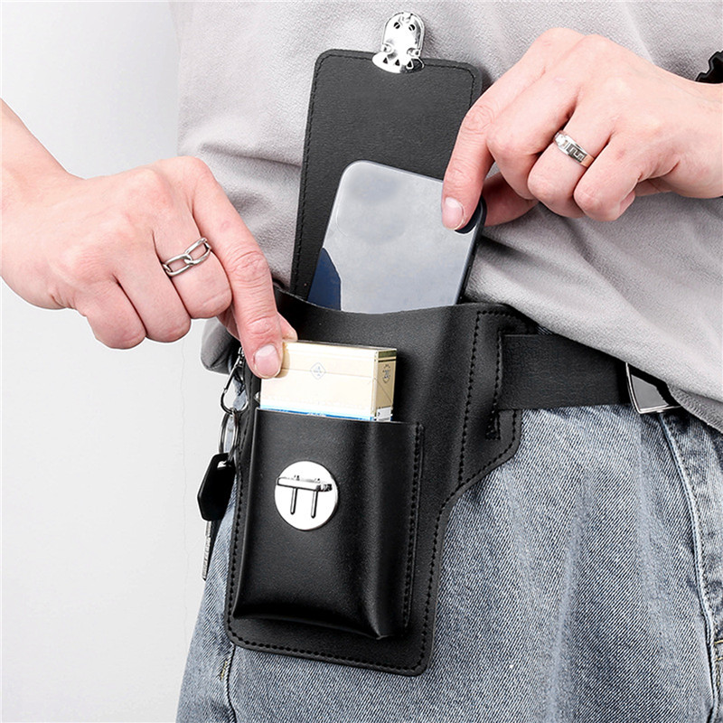 Leather Wallet Men - Bolsa de Cintura Masculina de Couro