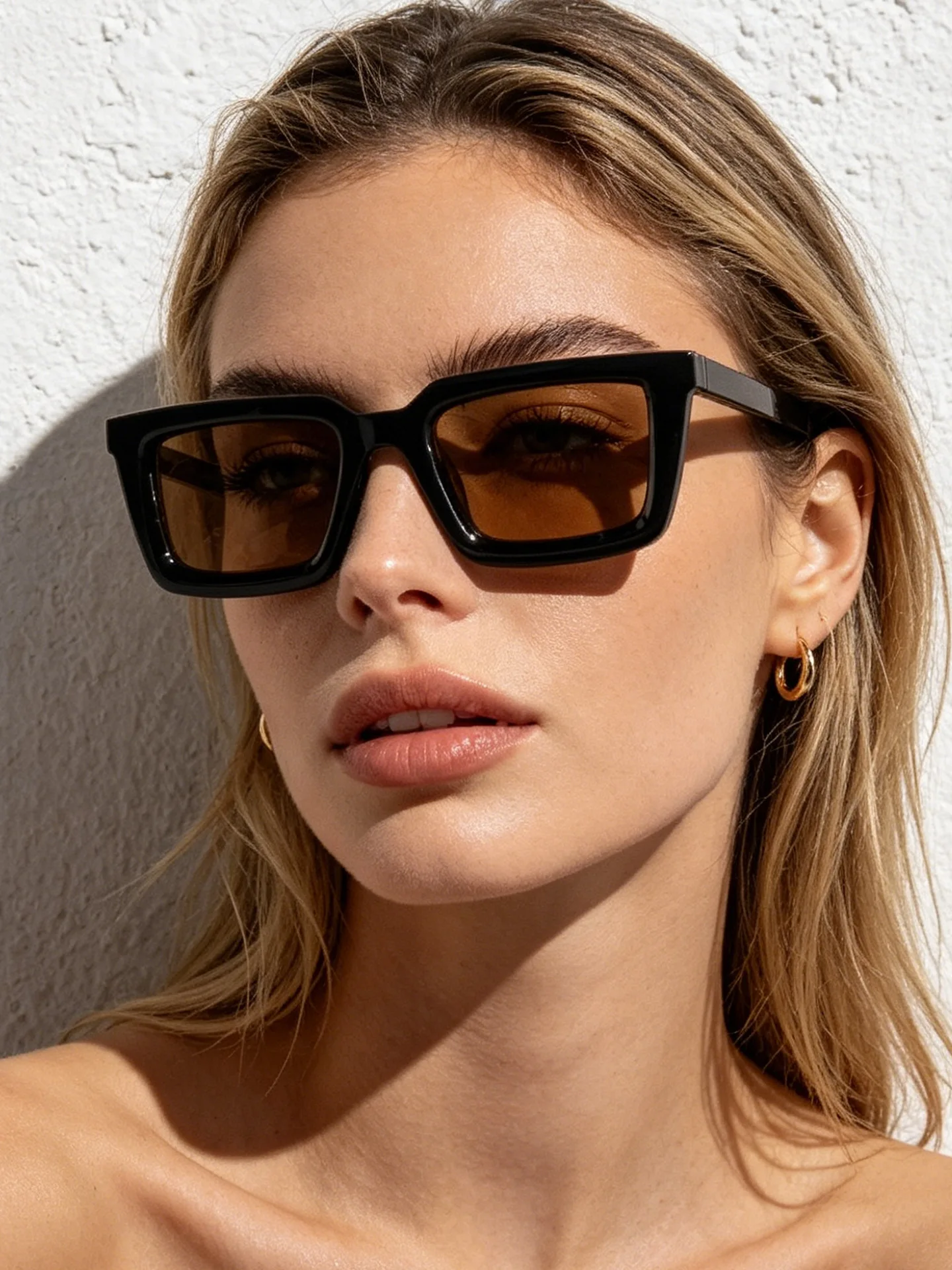 Designer Sunglasses - Óculos de sol retangulares vintage, para