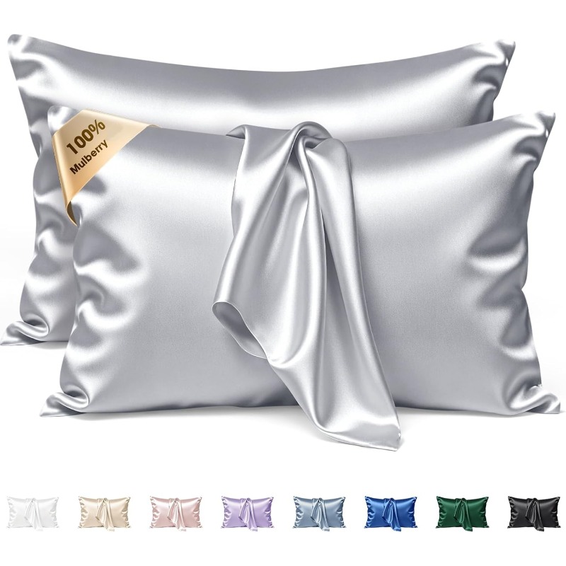 Silk Pillowcase - 2 Peças de Fronhas de Seda