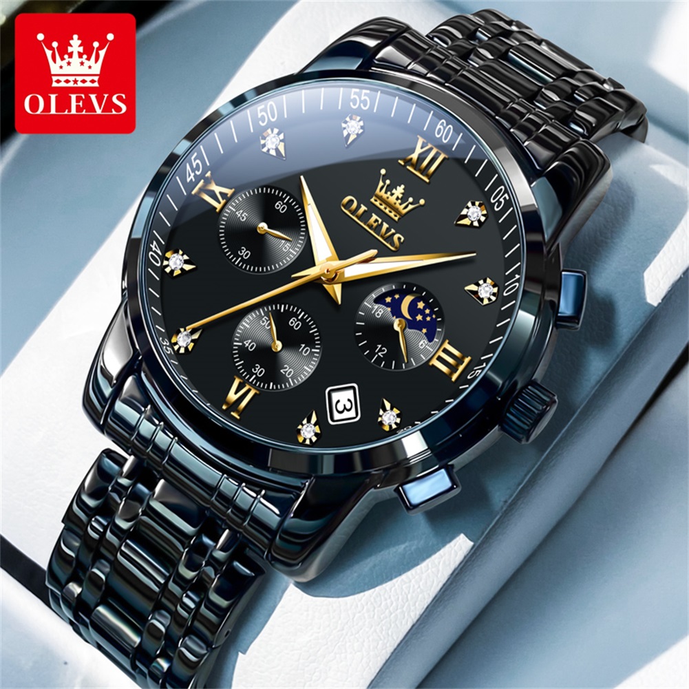 Luxury Watch Men - Olevs relógios masculinos populares de aço