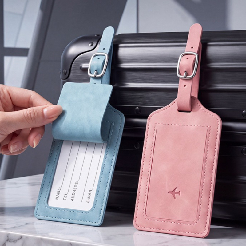 Travel Luggage Set - Etiqueta de Bagagem em Couro PU