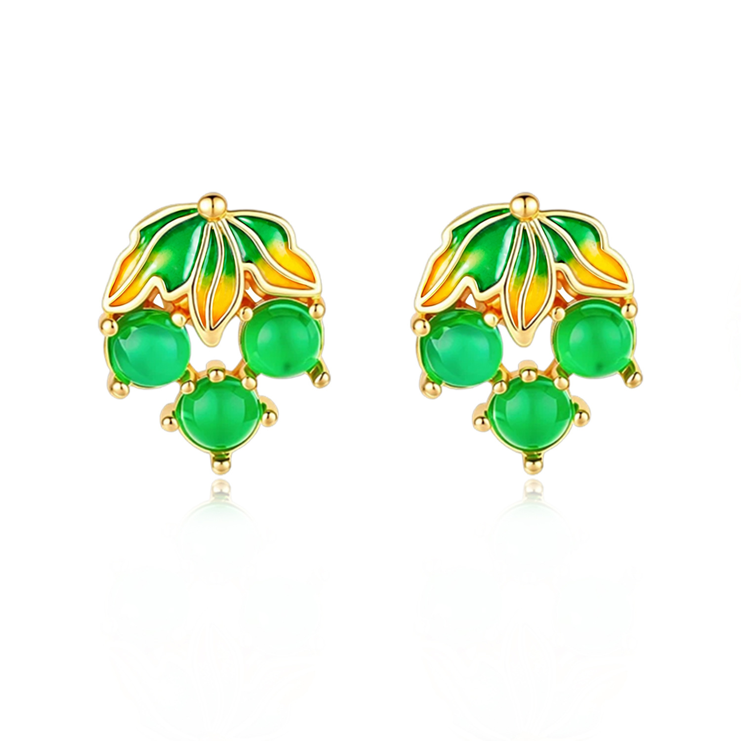Brincos de Jadeíte Birmanesa e - Gold Plated Jewelry avaliação e preço