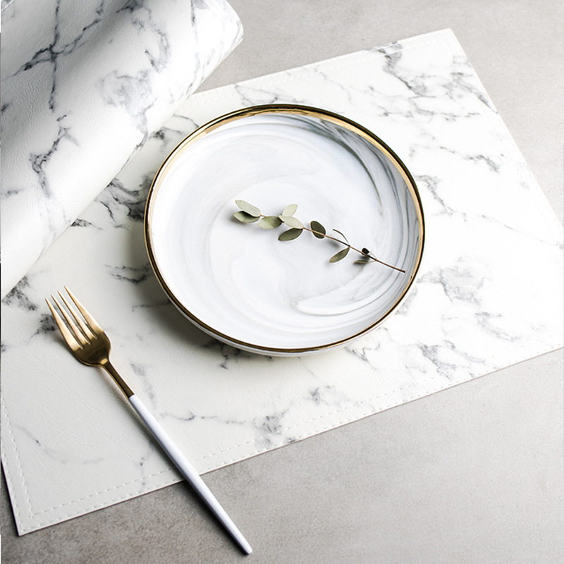 Luxo PU Isolamento Térmico Alm - Marble Coaster Set avaliação e preço