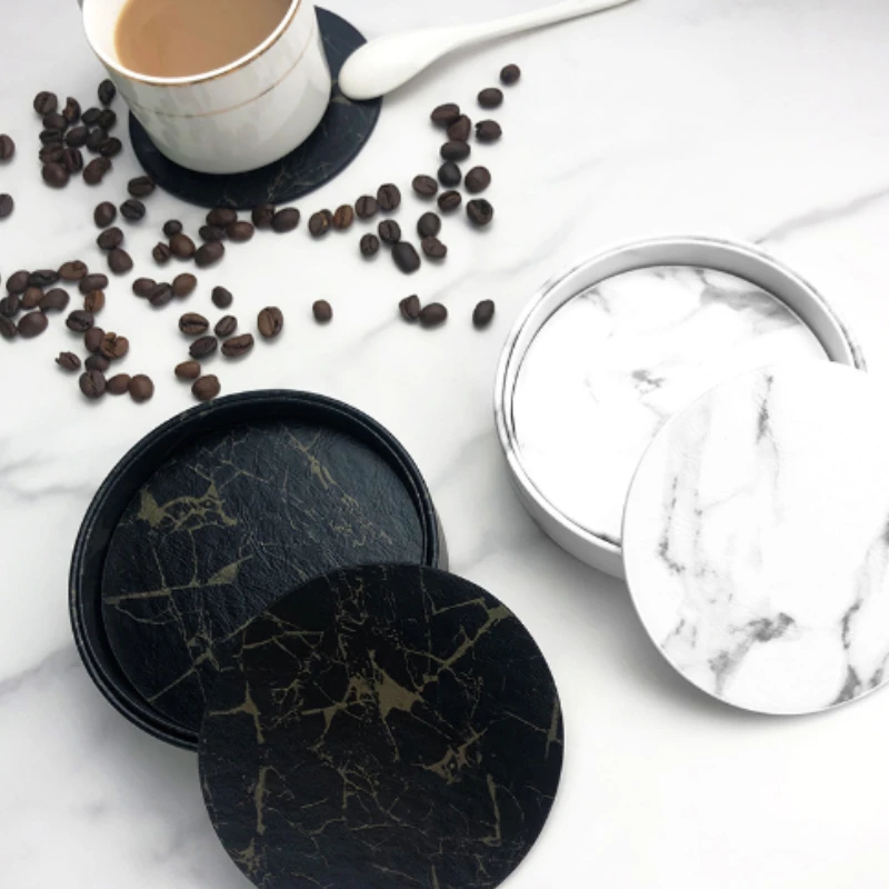 6 peças porta-copos de mármore - Marble Coaster Set avaliação e preço