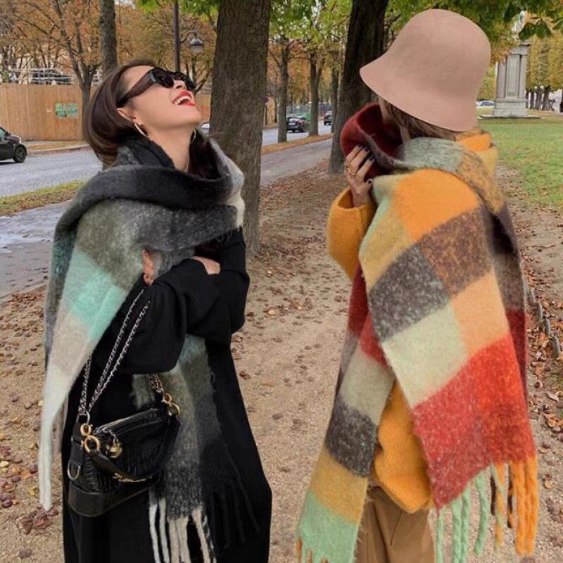 Novo luxo inverno grosso quent - Cashmere Scarf avaliação e preço
