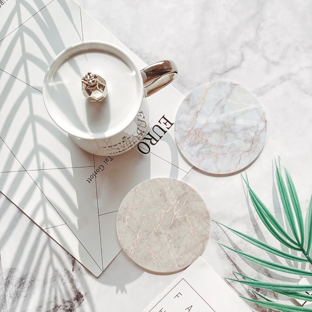 Porta-copos de mármore branco, - Marble Coaster Set avaliação e preço