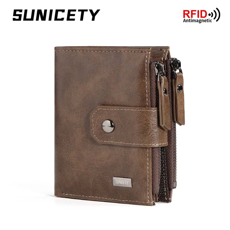 Carteira curta fina de couro d - Leather Wallet Men avaliação e preço