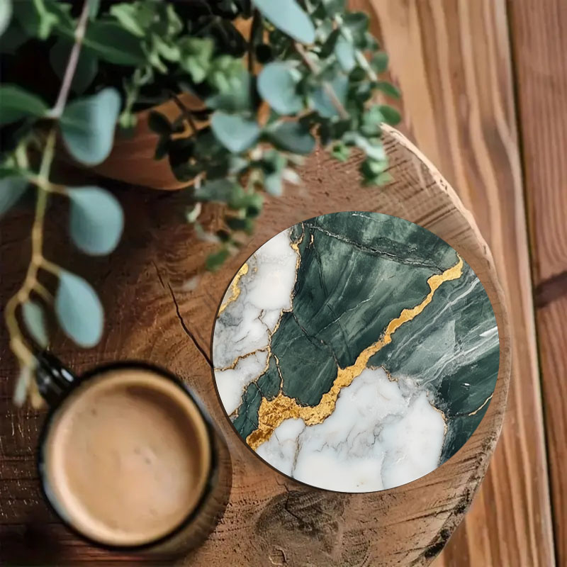 4 Peças de Porta-Copos com Pad - Marble Coaster Set avaliação e preço