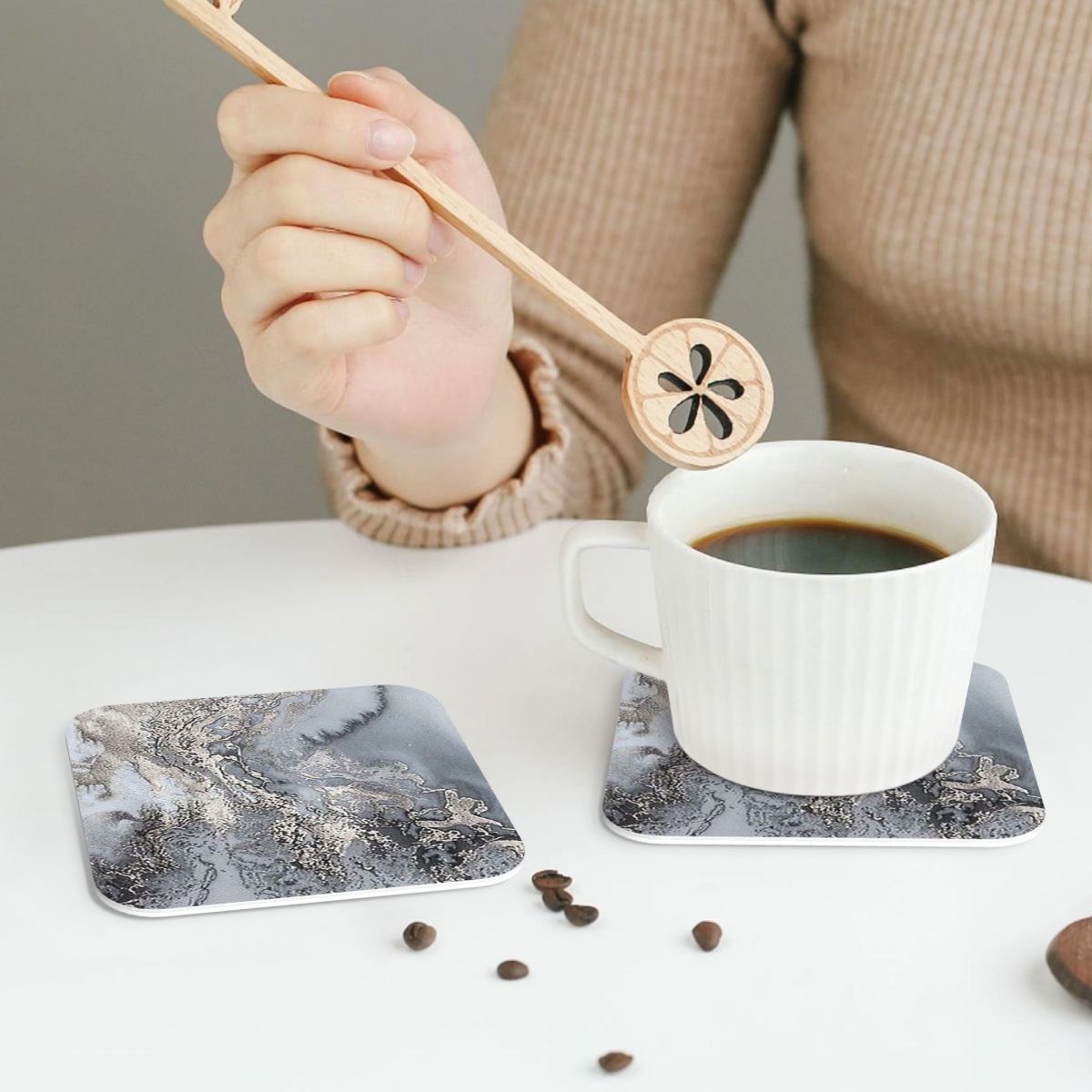 Sousplats de PVC em Couro com  - Marble Coaster Set avaliação e preço