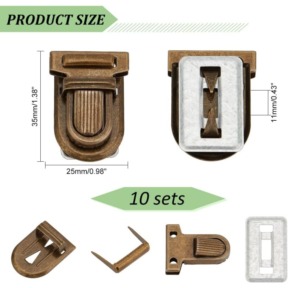10 conjuntos de ferrolho bolsa - Leather Briefcase avaliação e preço